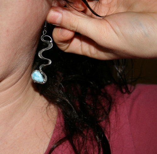 Larimar náušnice — foto 4