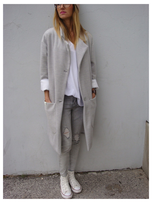 : sivý OVERSIZE kabát : — foto 2