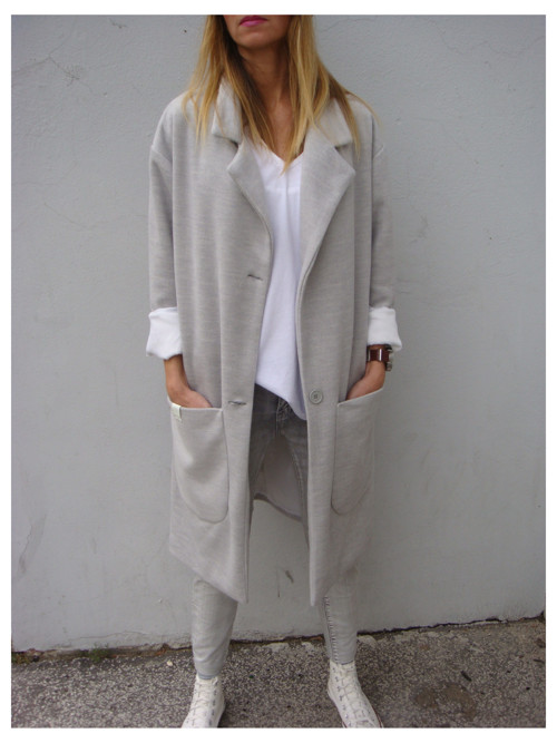 : sivý OVERSIZE kabát : — foto 3