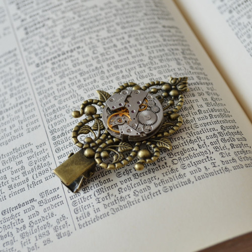 Sponka do vlasů, se strojkem, steampunk — foto 3