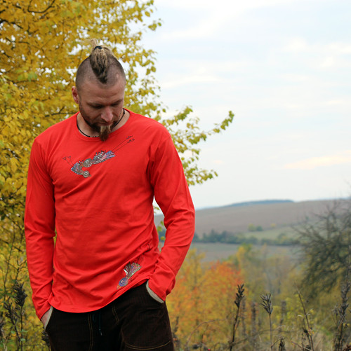 Červené s ptáčky XL — foto 6