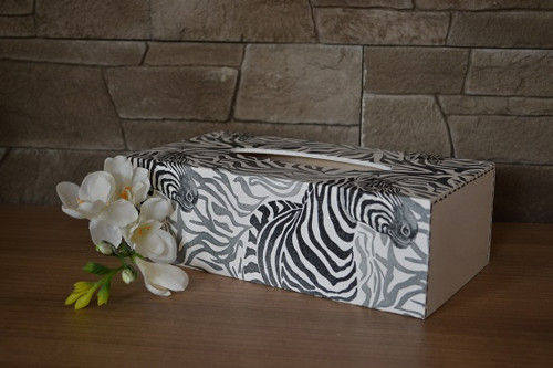 Dřevěná krabička na kapesníky - box zebra — foto 3