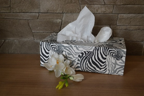 Dřevěná krabička na kapesníky - box zebra — foto 4
