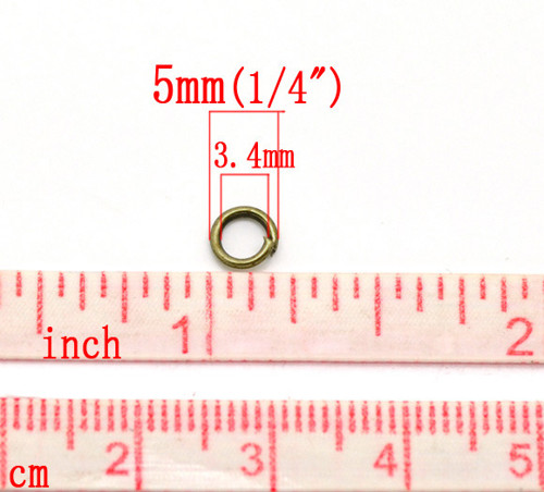 Kroužky/ ant.bronz/ 5mm, tl.0,9mm — foto 3