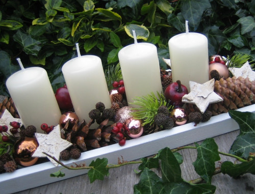 Adventní svícen v dřevěné krabičce — foto 2