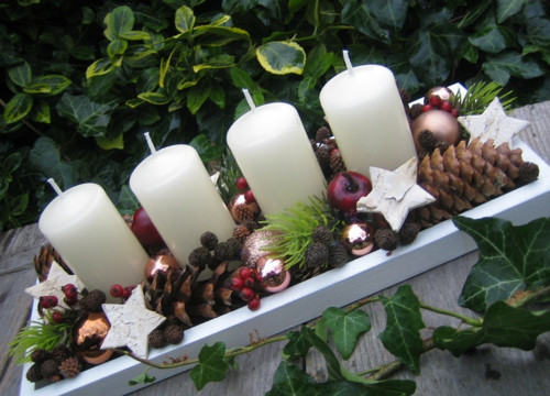 Adventní svícen v dřevěné krabičce — foto 3