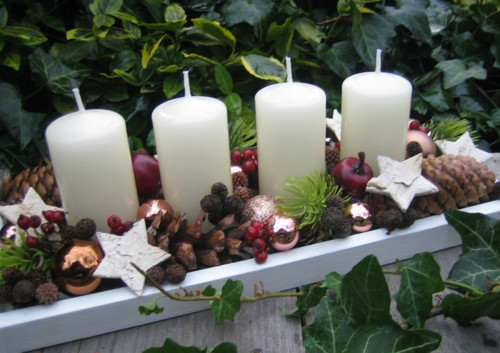 Adventní svícen v dřevěné krabičce — foto 4