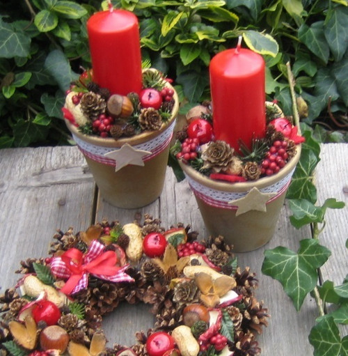 Oříšky a jablíčka - adventní věneček — foto 4