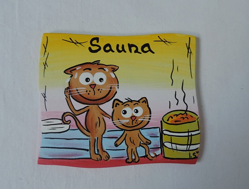 Cedulka na dveře-sauna-kočky — foto 2