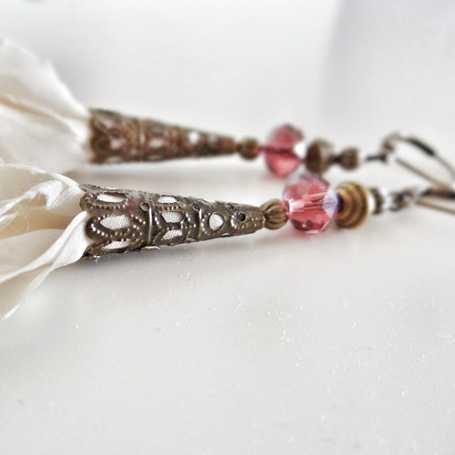 Boho silk II - hedvábné náušnice SKLADEM — foto 2
