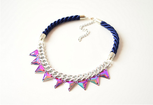 Náhrdelník Silver Blue Triangles — foto 3