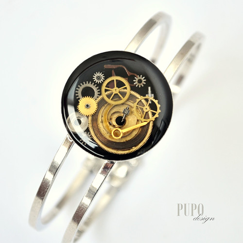 Steampunkový Náramek, černý — foto 2