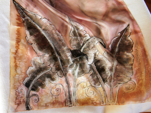 Listy /hedvábný šátek 55 x 55 cm/ — foto 4