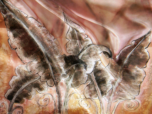 Listy /hedvábný šátek 55 x 55 cm/ — foto 5