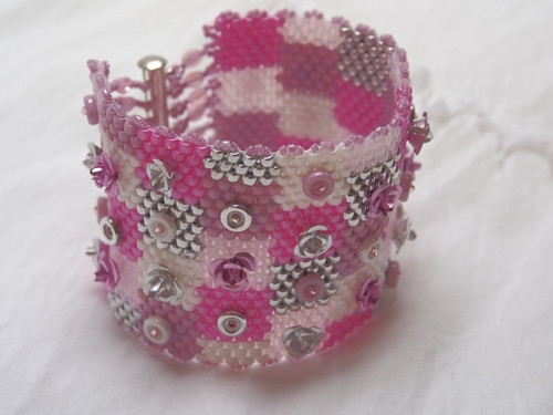 Náramek Růžový patchwork — foto 2