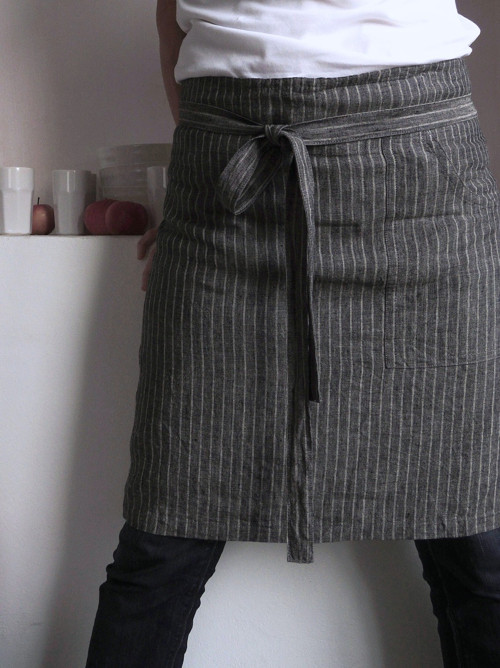 CAFÉ ( midi ) - tmavý kámen - zástěra len — foto 2