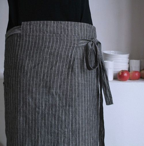 CAFÉ ( midi ) - tmavý kámen - zástěra len — foto 3