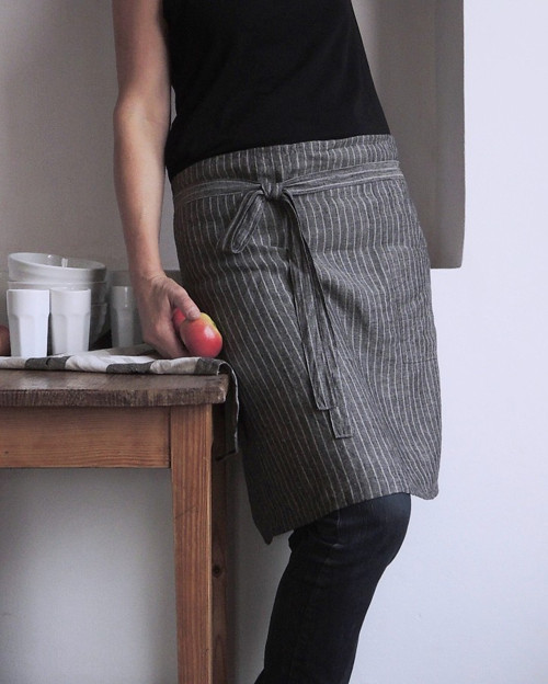 CAFÉ ( midi ) - tmavý kámen - zástěra len — foto 5