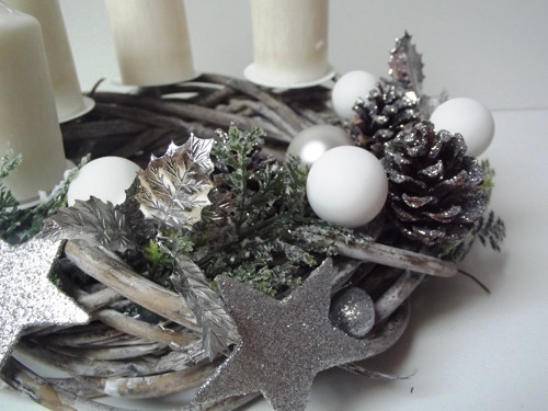 Adventní věnec - stříbrný — foto 2