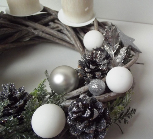 Adventní věnec - stříbrný — foto 3
