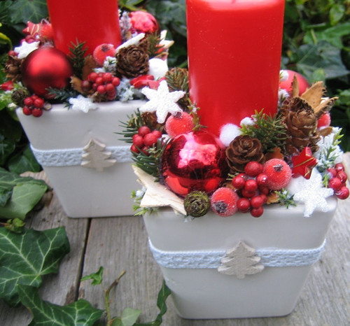 Adventní svícínky v červenobílé — foto 2