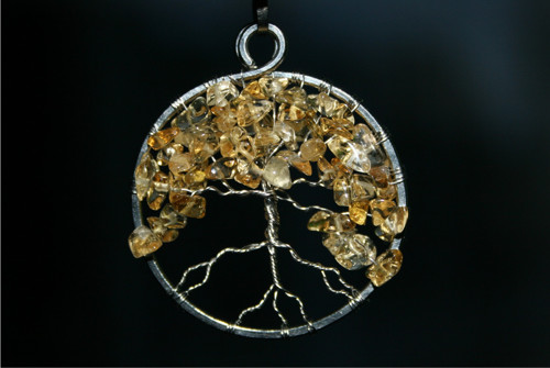 Amulet STROM ŽIVOTA - Citrín - chirurgická ocel — foto 2