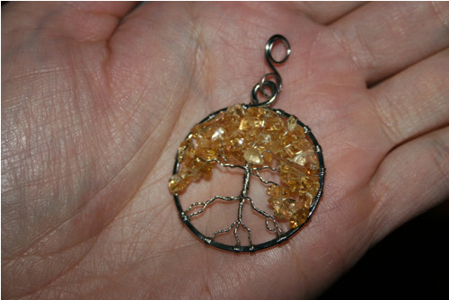 Amulet STROM ŽIVOTA - Citrín - chirurgická ocel — foto 3