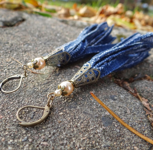 Riflové střapaté IV - boho náušnice — foto 2