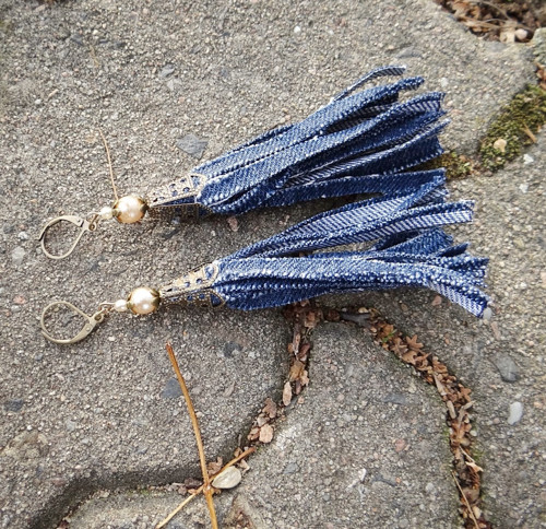 Riflové střapaté IV - boho náušnice — foto 3