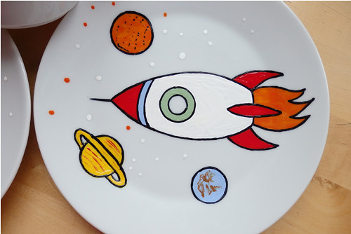 Pro kosmonauta, malovany porcelán. — foto 2