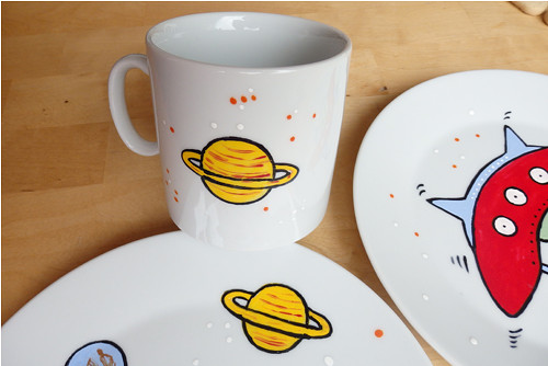 Pro kosmonauta, malovany porcelán. — foto 5