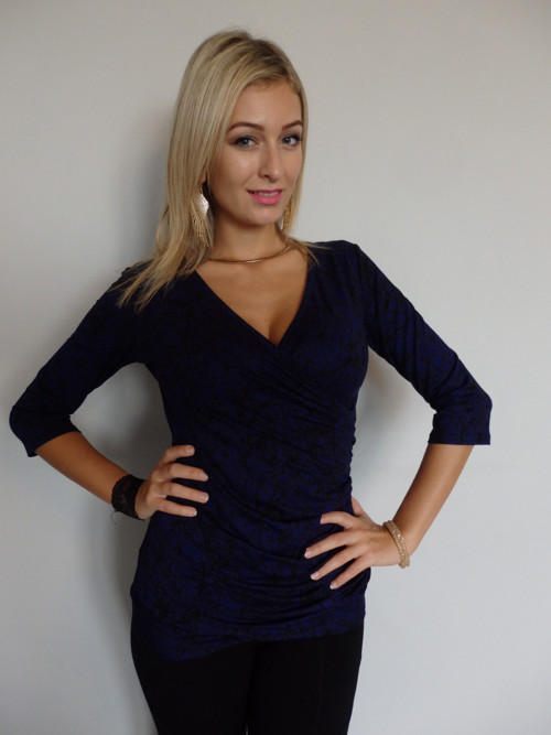 Zavinovací halenka Modrá 40-42 velikost — foto 5