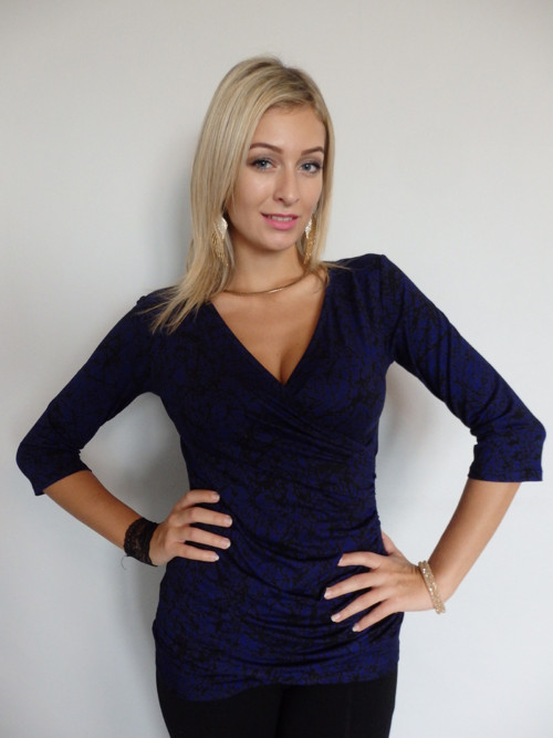 Zavinovací halenka Modrá 40-42 velikost — foto 6