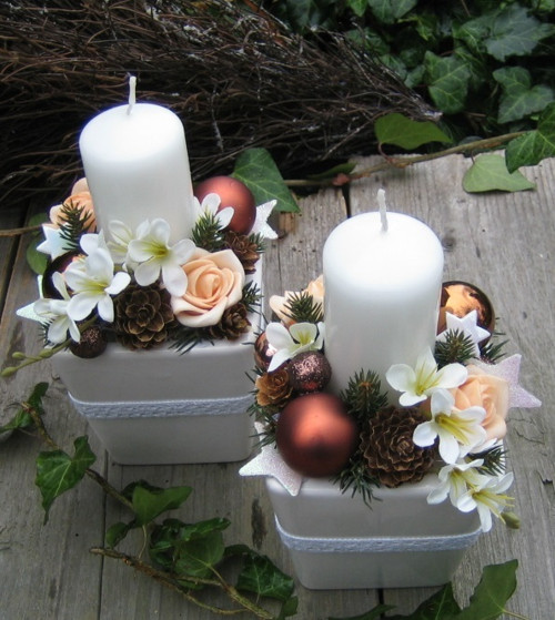 Adventní svícny s růžičkami — foto 2