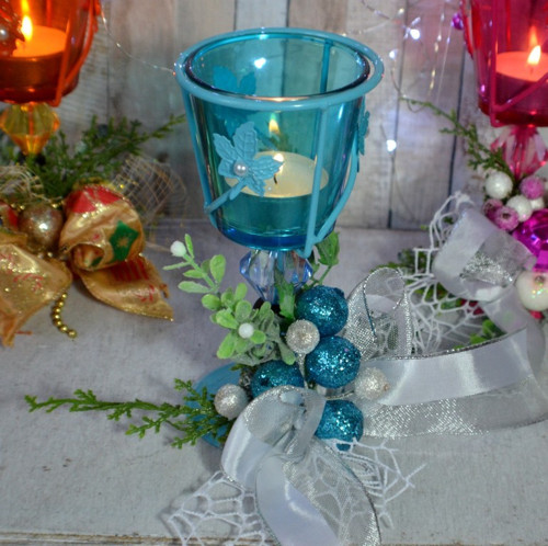 Vánoční svícen Tyrkysový — foto 3