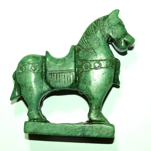 Amulet Tibet - TIBETSKÝ KŮŇ extra, zelený jadeit — foto 2
