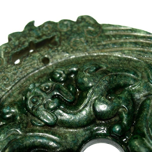 Amulet Tibet - TŘI DRACI extra, zelený jadeit — foto 2
