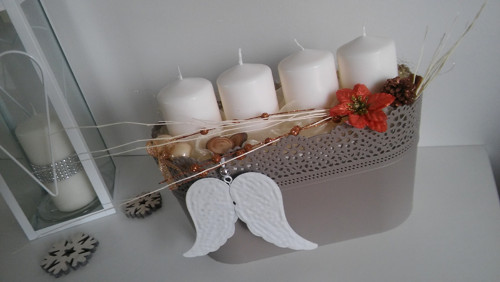 Vánoční, adventní dekorace, svícen — foto 6