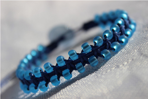 Blue Lagoon.. Náramek macramé — foto 2