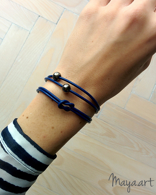 Tmavě modrý náramek "SIMPLE BRACELET" — foto 2