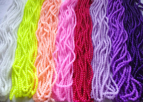 Korálky Jadeit - imitace, bílé/6mm/30ks — foto 2