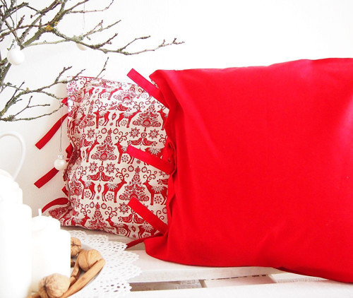 Vianočné folk vankúše - červeno-biele — foto 4