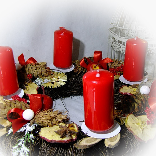 Adventní věnec - Tradiční červený — foto 6