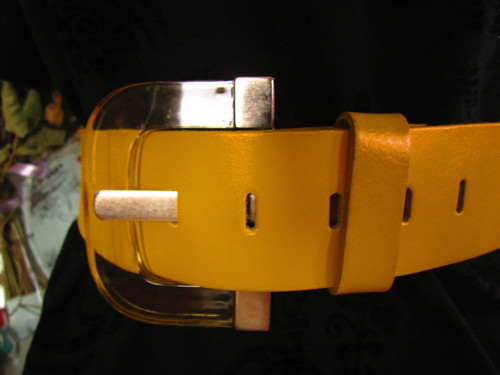 Pásek yellow leather&plastic — foto 2