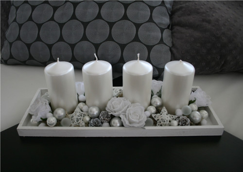 Adventní svícen romantický bílý — foto 2