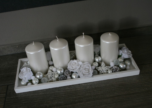 Adventní svícen romantický bílý — foto 3