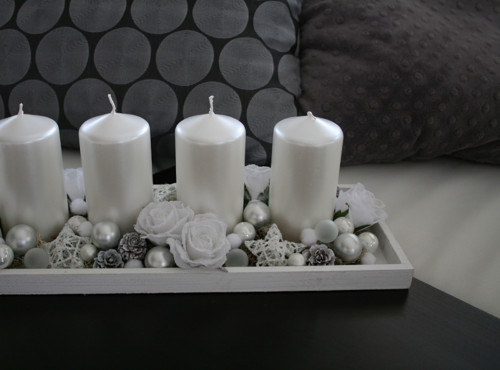 Adventní svícen romantický bílý — foto 5