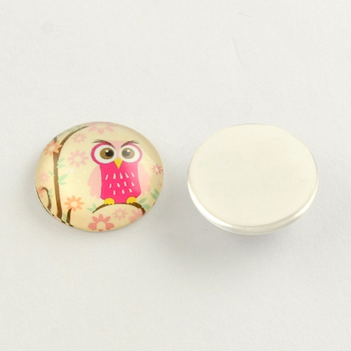 Kabošon sklo 12x4mm (10ks) - sovičky — foto 2