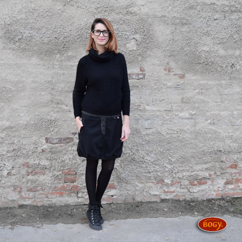 Teplá flísová sukně do gumy, na zimu černá — foto 4