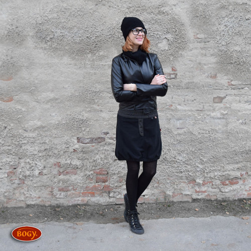 Teplá flísová sukně do gumy, na zimu černá — foto 6